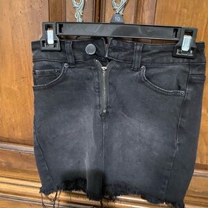 Black Denim Mini Skirt